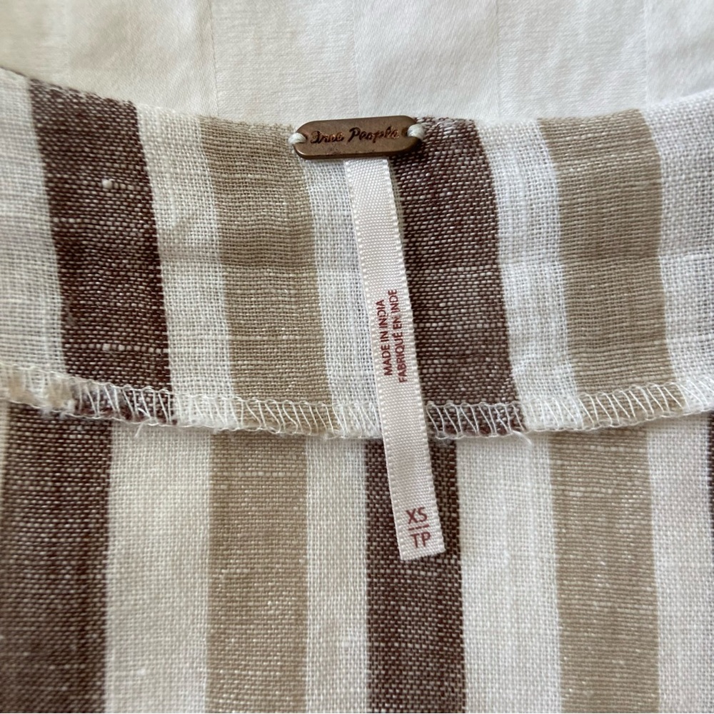 Free People Monday Light Grey Striped Midi Dress - Picture 9 of 16